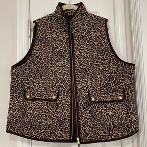Jcrew Leopard Print Puffer Vest size 2X